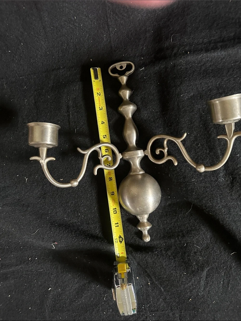 Vintage-Inspired Metal Wall Hook Sconce in Brushed Silver